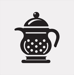 pot icon Vector silhouette illustration icon on a white background