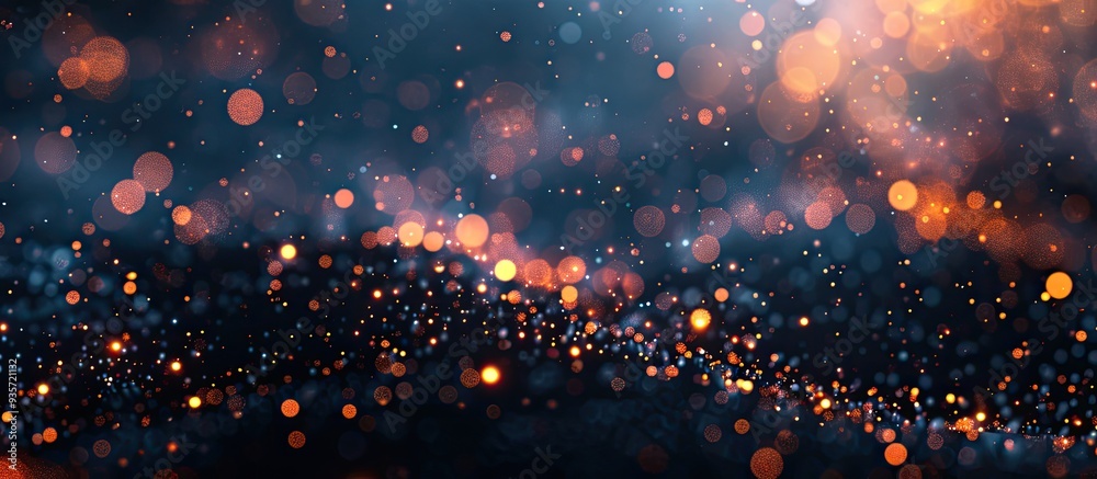 Poster blurry abstract particles background with illumination. copy space image. place for adding text and 