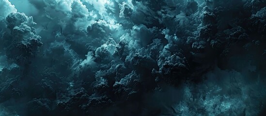 The dark sky filled with dense clouds signaling a fierce storm before the rain Unpleasant or gloomy weather conditions Carbon dioxide emissions greenhouse effect global warming climate change
