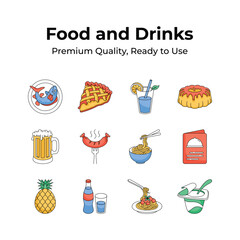 Take a look at this creatively designed food and drinks icons