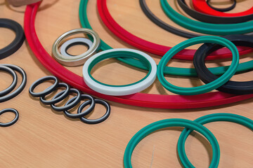 Various rubber products and sealing products at the exhibition stand