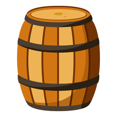 Beer barrel isolated on white background, color vector illustration