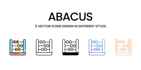Abacus icons set five different style vector stock illustration