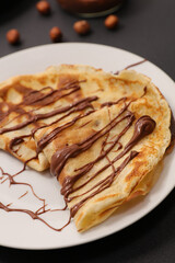 crepe with melted chocolate and hazelnut