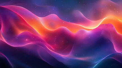 Glowing abstract waveforms in digital neon colors perfect for a sleek and innovative wallpaper design