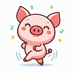 vector cute cartoon pig