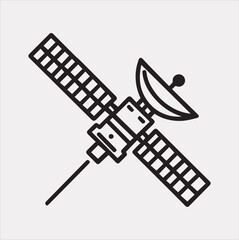 Fototapeta premium Satellite line Vector silhouette illustration icon on a white background