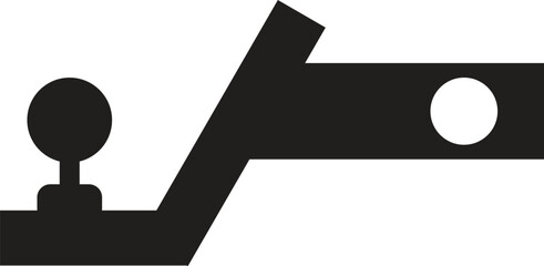 Trailer hitch black silhouette. Towbar vector icon isolated on a white background. Vector illustration
