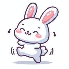 vector cartoon rabbit dancing