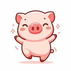 vector cute cartoon pig