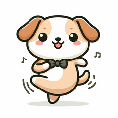 vector cartoon dancing dog