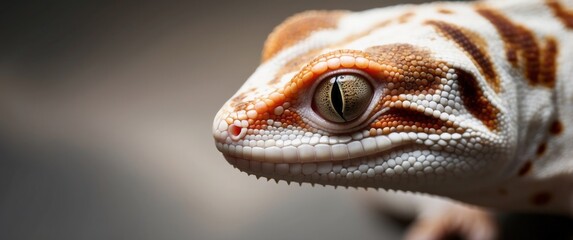 Close-up of a Leopard Gecko's Eye and Jaw