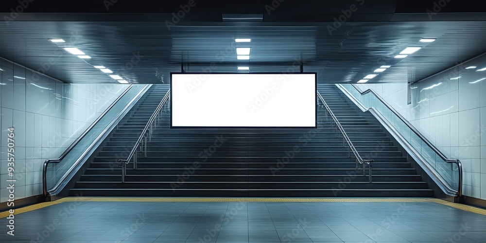 Canvas Prints blank billboard in subway station