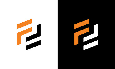 letter symbol FF line hexagon modern logo