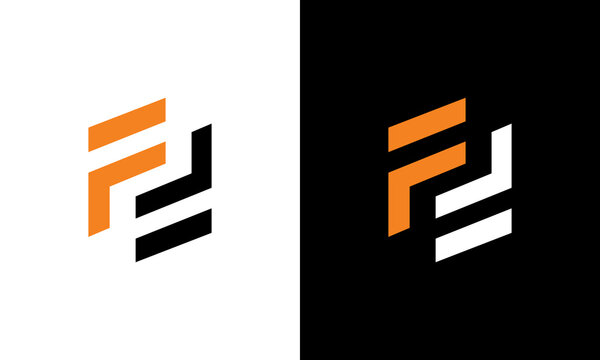letter symbol FF line hexagon modern logo