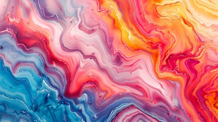 Abstract Swirling Liquid Marble Art with Vibrant Colors