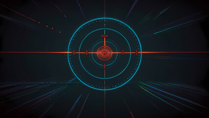 minimalist flat vector background featuring a target with laser beams converging on a single point
