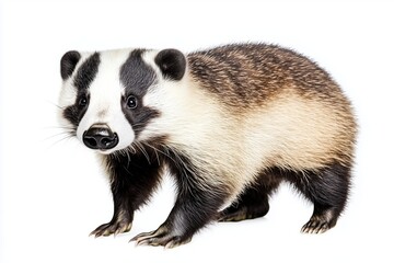 Fototapeta premium Stunning Portrait of a Young Badger in Natural Colors
