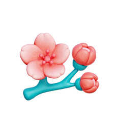 Sakura, Japanese elements, Asian culture, 3D rendering.