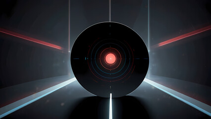minimalist flat vector background featuring a target with laser beams converging on a single point