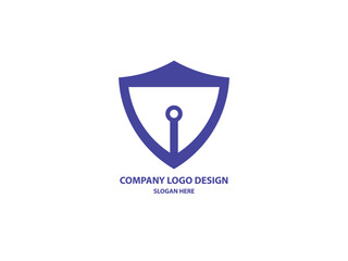 Lock security with shield logo design template with white background design