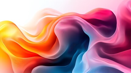 Obraz premium Abstract colorful wavy lines in a futuristic digital art 3D render, showcasing a blend of modern aesthetics and vibrant colors, perfect for innovative designs.