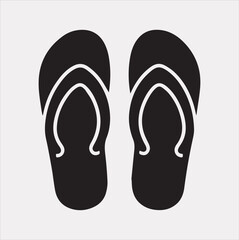 slippers outline Vector silhouette illustration icon on a white background