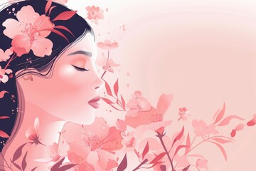Fototapeta premium Woman with flowers in hair