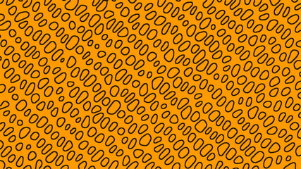 Illustration of circle line pattern on orange background, stone, leopard, tiger pattern, fabric pattern, cartoon, seamless.