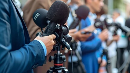 Visualize the comprehensive efforts of a corporate public relations team, where media strategies are crafted.