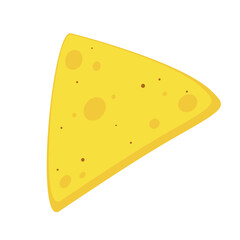 Nachos chip vector. Tortilla chips or nachos tortillas flat vector color icon.