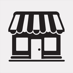 shop, store icon Vector silhouette illustration icon on a white background