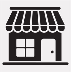shop, store icon Vector silhouette illustration icon on a white background