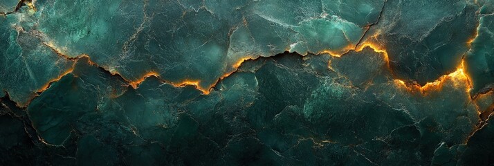 Emerald Stone Texture with Golden Veins