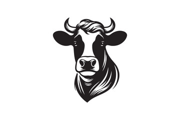 Cow had silhouette vector illustration