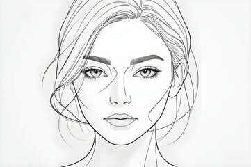 Minimalist line art of a woman's face