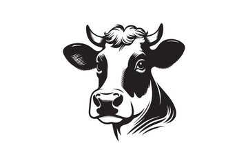Cow had silhouette vector illustration
