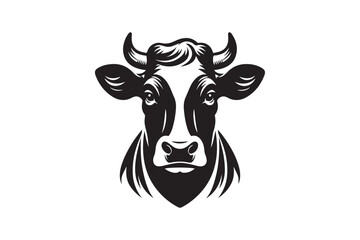 Cow had silhouette vector illustration