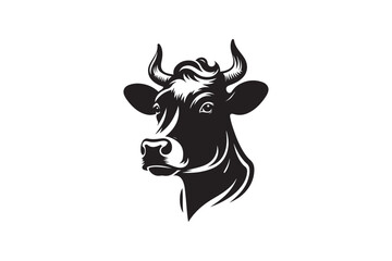Cow had silhouette vector illustration