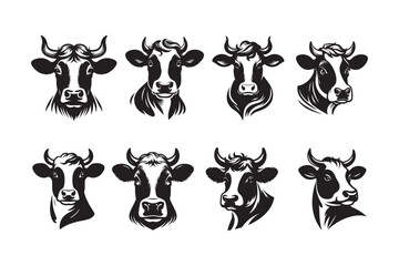 Cow had silhouette vector illustration