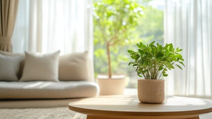 Modern Minimalist Living Space Featuring Green Design