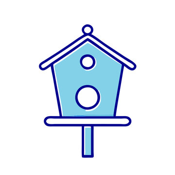 recommend clip art: Minimalist Birdhouse Icon in Light Blue