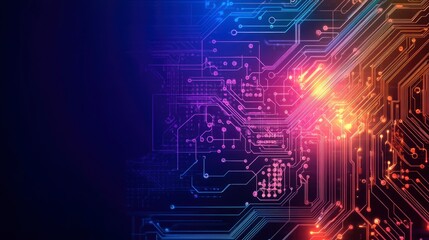 Obraz premium Modern Circuit Board Background Banner with generative ai