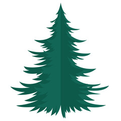 Obraz premium Paper Christmas tree. Christmas decoration. Isolated on white. Vector illustration.