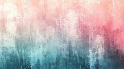 Obraz premium A soft, abstract background featuring a gradient of pastel colors blending from pink to turquoise, evoking a calm and serene atmosphere