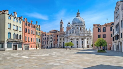 Fototapeta premium Colorful Venetian Buildings on a Summer Day