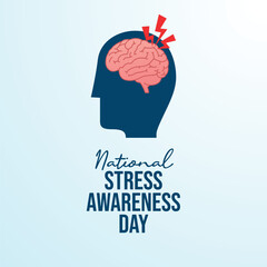 National Stress Awareness Day design template good for celebration usage. National Stress Awareness Day design. flat design. eps 10.