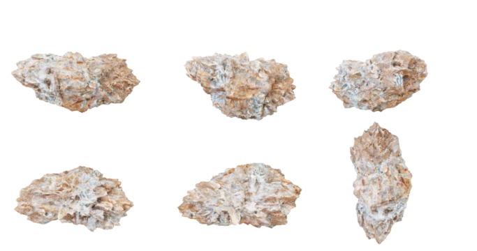 Set of 6 Natural Rough Selenite Crystals for Reiki, Healing, and Meditation