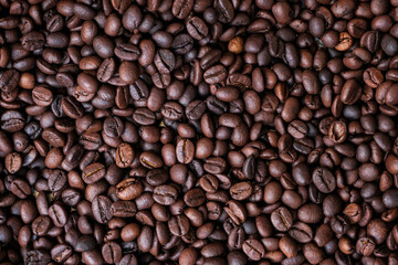 Roasted coffee beans for background