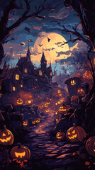 Fototapeta premium halloween background with pumpkins